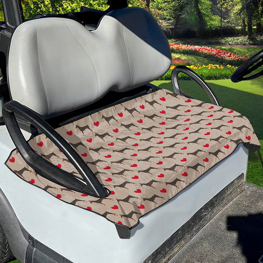 Love Dobermann Pattern Print Golf Cart Seat Cover