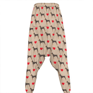 Love Dobermann Pattern Print Hammer Pants