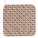 Love Dobermann Pattern Print Hand Towel