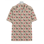 Love Dobermann Pattern Print Hawaiian Shirt