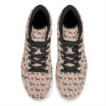 Love Dobermann Pattern Print High Top Leather Sneakers