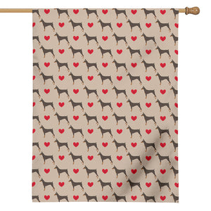 Love Dobermann Pattern Print House Flag