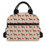 Love Dobermann Pattern Print Insulated Lunch Bag