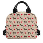 Love Dobermann Pattern Print Insulated Lunch Bag