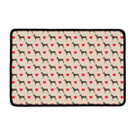 Love Dobermann Pattern Print Kitchen Mat