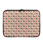 Love Dobermann Pattern Print Laptop Sleeve