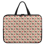 Love Dobermann Pattern Print Laptop Sleeve With Handle