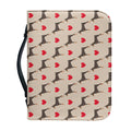 Love Dobermann Pattern Print Leather Bible Cover