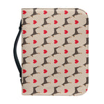 Love Dobermann Pattern Print Leather Bible Cover