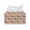 Love Dobermann Pattern Print Leather Tissue Box Cover