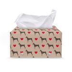 Love Dobermann Pattern Print Leather Tissue Box Cover