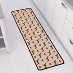 Love Dobermann Pattern Print Long Kitchen Mat