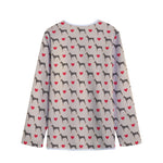 Love Dobermann Pattern Print Long Sleeve Short Coat