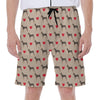 Love Dobermann Pattern Print Men's Beach Shorts