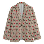 Love Dobermann Pattern Print Men's Blazer