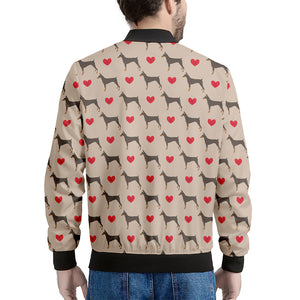 Love Dobermann Pattern Print Men's Bomber Jacket