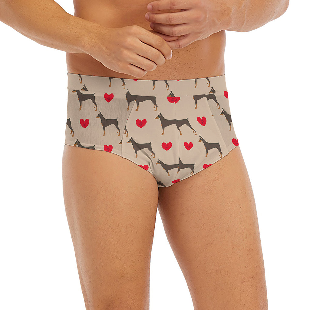 Love Dobermann Pattern Print Men's Briefs