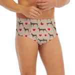 Love Dobermann Pattern Print Men's Briefs