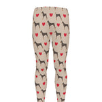 Love Dobermann Pattern Print Men's leggings