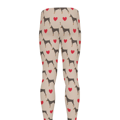 Love Dobermann Pattern Print Men's leggings