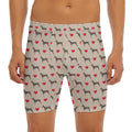 Love Dobermann Pattern Print Men's Long Boxer Briefs