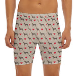 Love Dobermann Pattern Print Men's Long Boxer Briefs