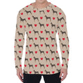 Love Dobermann Pattern Print Men's Long Sleeve T-Shirt