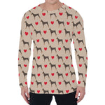 Love Dobermann Pattern Print Men's Long Sleeve T-Shirt