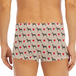 Love Dobermann Pattern Print Men's Short Boxer Briefs