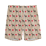 Love Dobermann Pattern Print Men's Sports Shorts