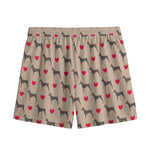 Love Dobermann Pattern Print Mesh Shorts