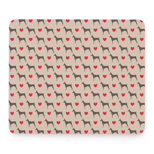 Love Dobermann Pattern Print Mouse Pad