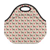 Love Dobermann Pattern Print Neoprene Lunch Bag