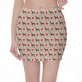 Love Dobermann Pattern Print Pencil Mini Skirt
