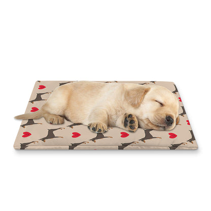 Love Dobermann Pattern Print Pet Cooling Mat Cover