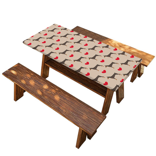 Love Dobermann Pattern Print Picnic Table Cover