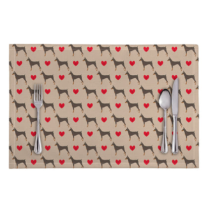 Love Dobermann Pattern Print Placemat