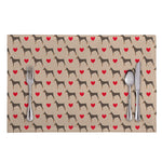 Love Dobermann Pattern Print Placemat