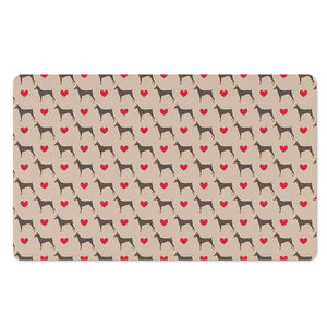 Love Dobermann Pattern Print Polyester Doormat