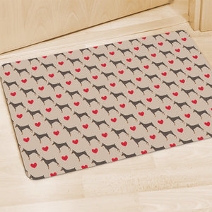 Love Dobermann Pattern Print Polyester Doormat