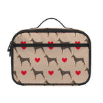 Love Dobermann Pattern Print Portable Lunch Bag
