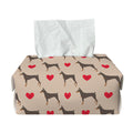 Love Dobermann Pattern Print Rectangle Tissue Box Cover