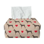 Love Dobermann Pattern Print Rectangle Tissue Box Cover