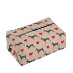Love Dobermann Pattern Print Rectangle Tissue Box Cover