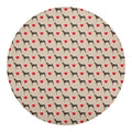 Love Dobermann Pattern Print Round Blanket