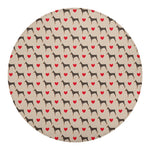 Love Dobermann Pattern Print Round Blanket