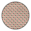 Love Dobermann Pattern Print Round Floor Mat