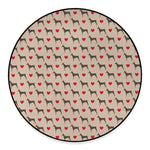 Love Dobermann Pattern Print Round Floor Mat