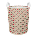 Love Dobermann Pattern Print Round Laundry Basket