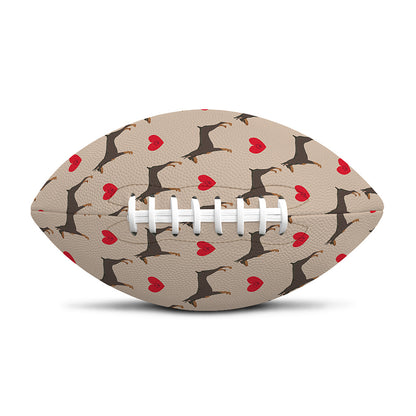 Love Dobermann Pattern Print Rugby Ball